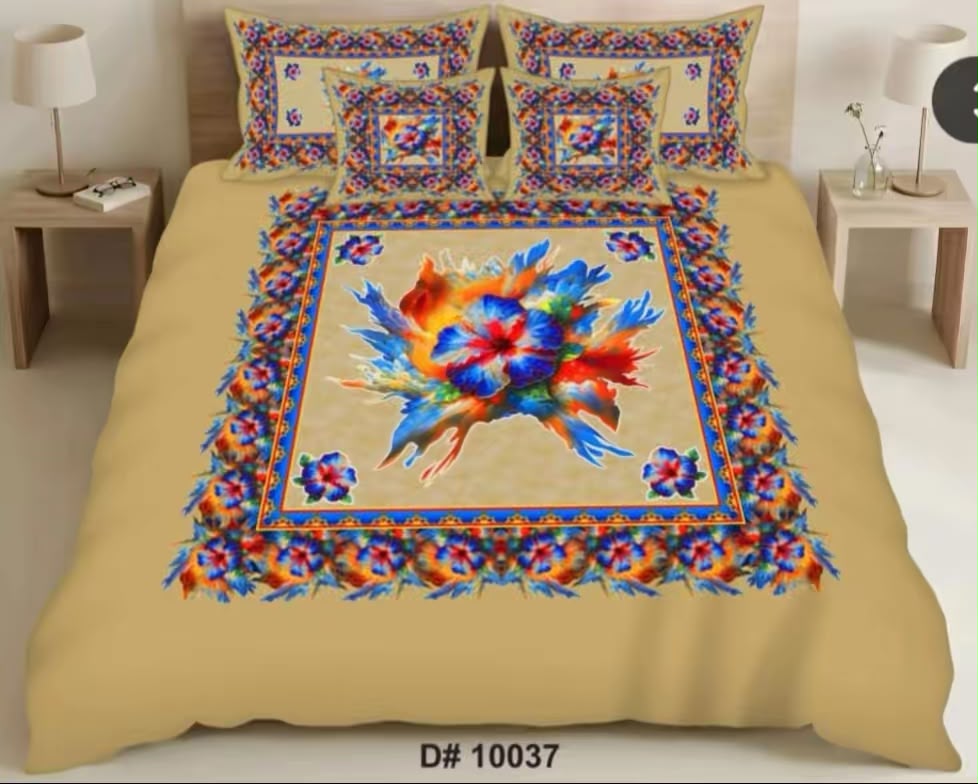 Premium 5D Printed Bedsheet - BM-17