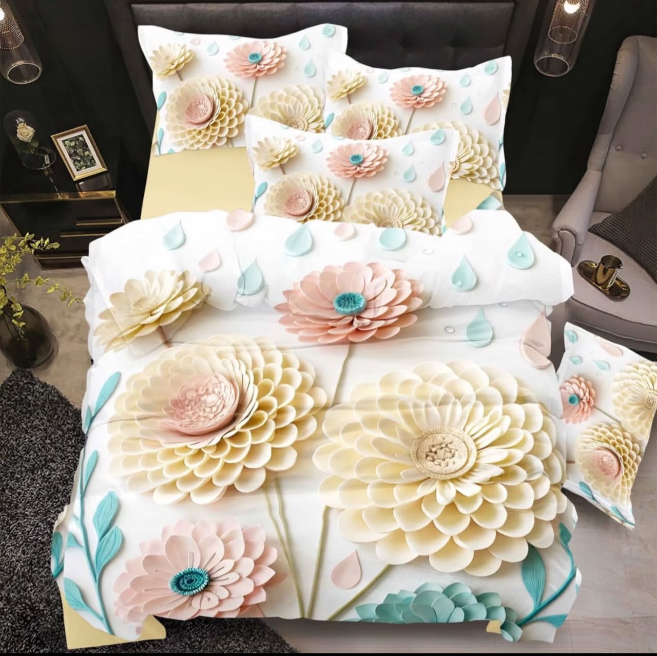 Premium 5D Printed Bedsheet - BM-48