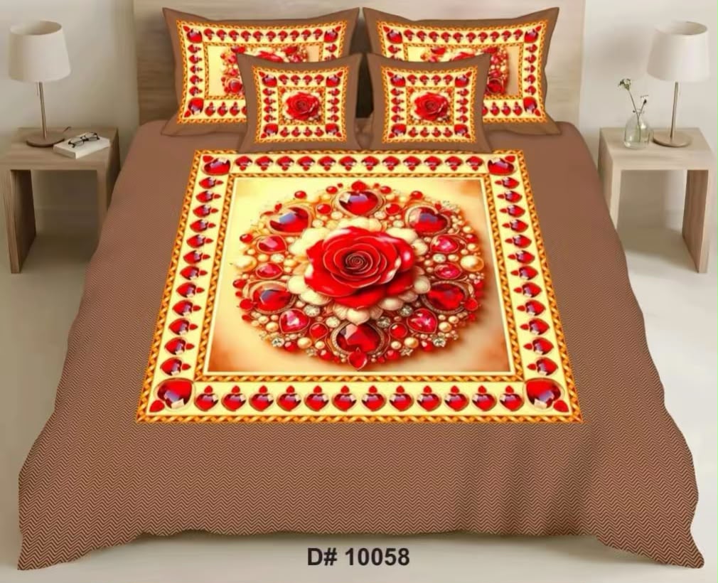 Premium 5D Printed Bedsheet - BM-04