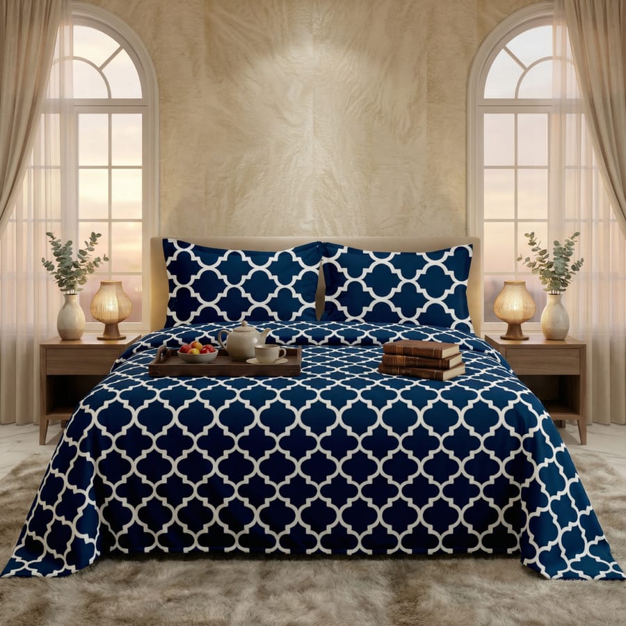 Premium Printed Bed Sheet Set - BM43