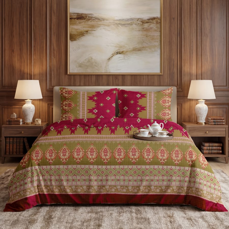 Premium Printed Bed Sheet Set - BM22