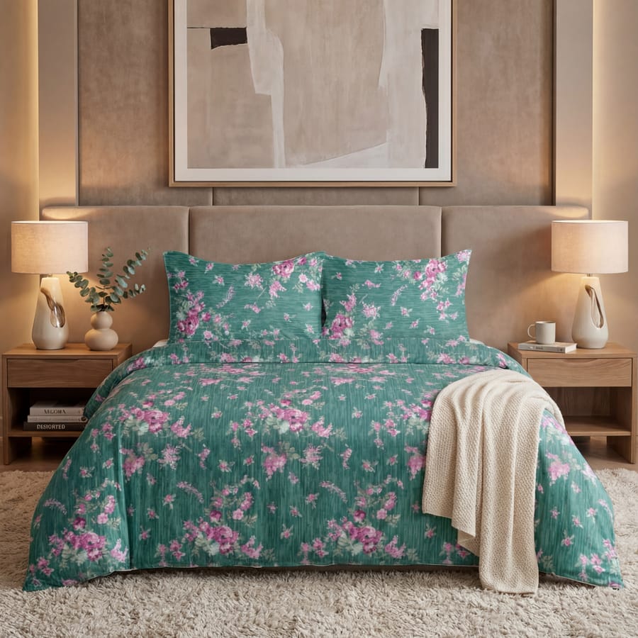 Premium Printed Bed Sheet Set - BM19