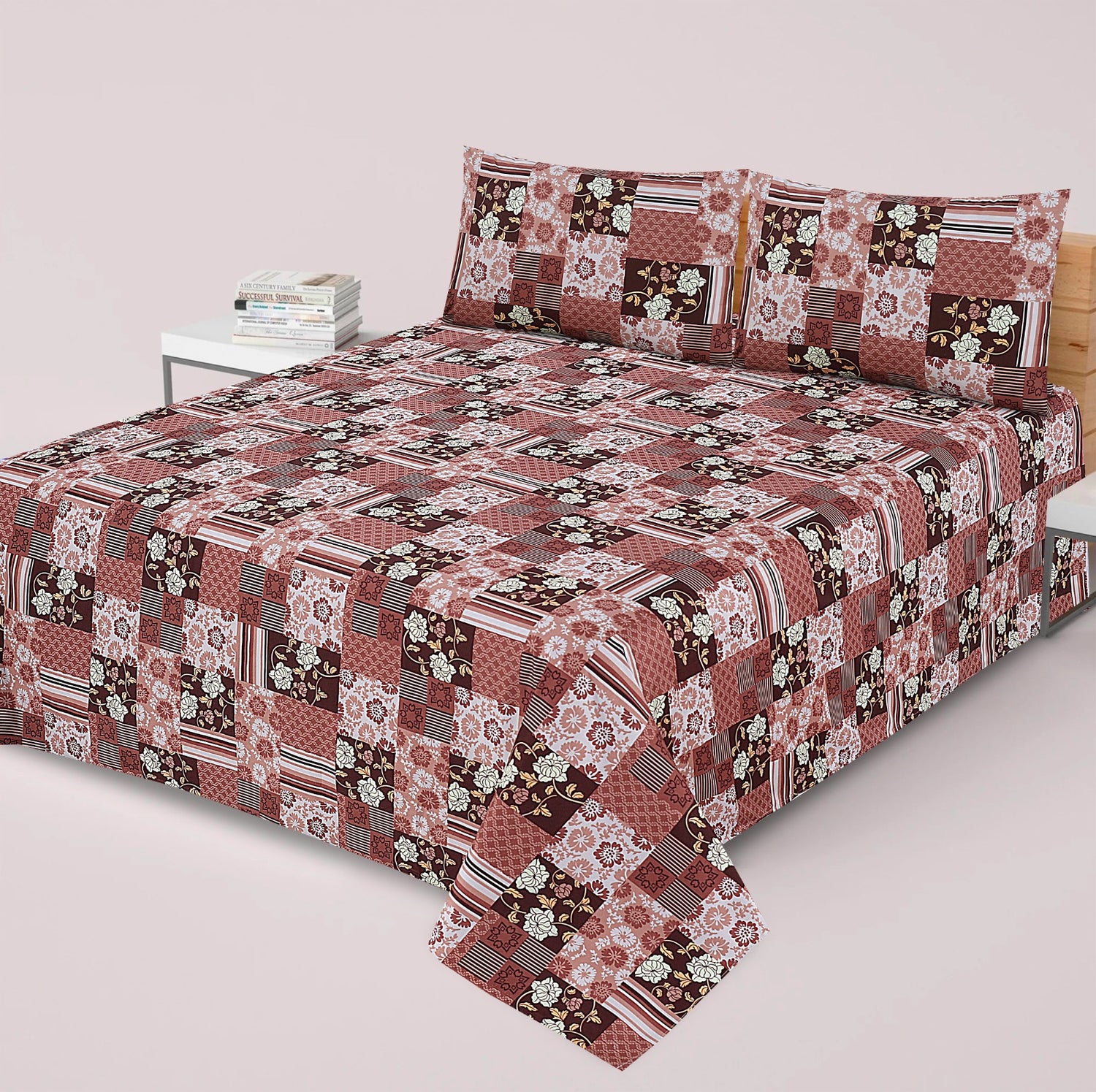 Premium Printed Bed Sheet Set - BM04